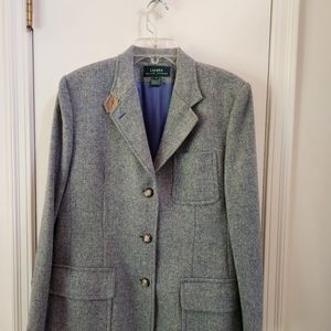 Ralph lauren blue tweed riding jacket size 12